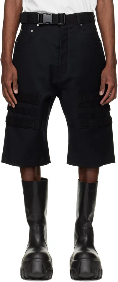 Rick Owens Black Temple Cargo Geth Shorts
