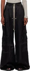 Rick Owens Black Temple Cargobelas Cargo Pants In Black