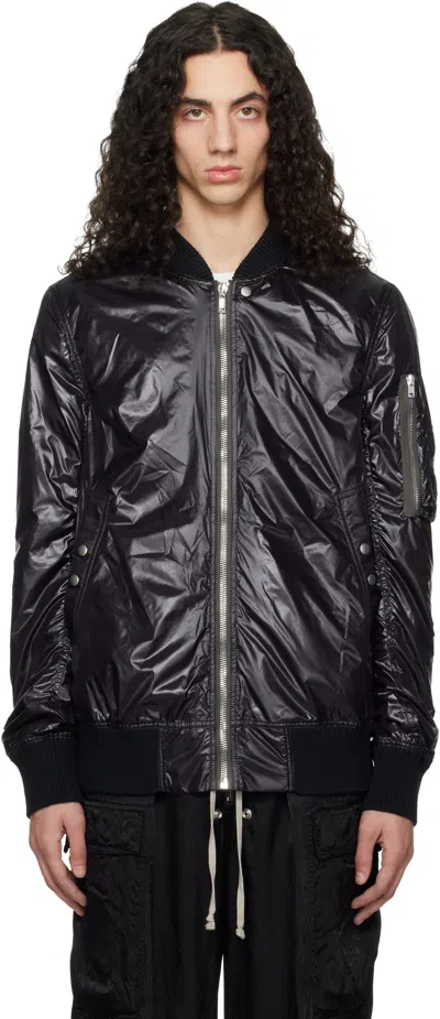 Rick Owens Black Temple Classic Flight Bomber Jacket In Multi