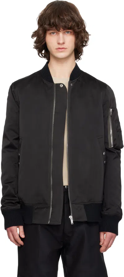 Rick Owens Black Temple Classic Flight Bomber Jacket