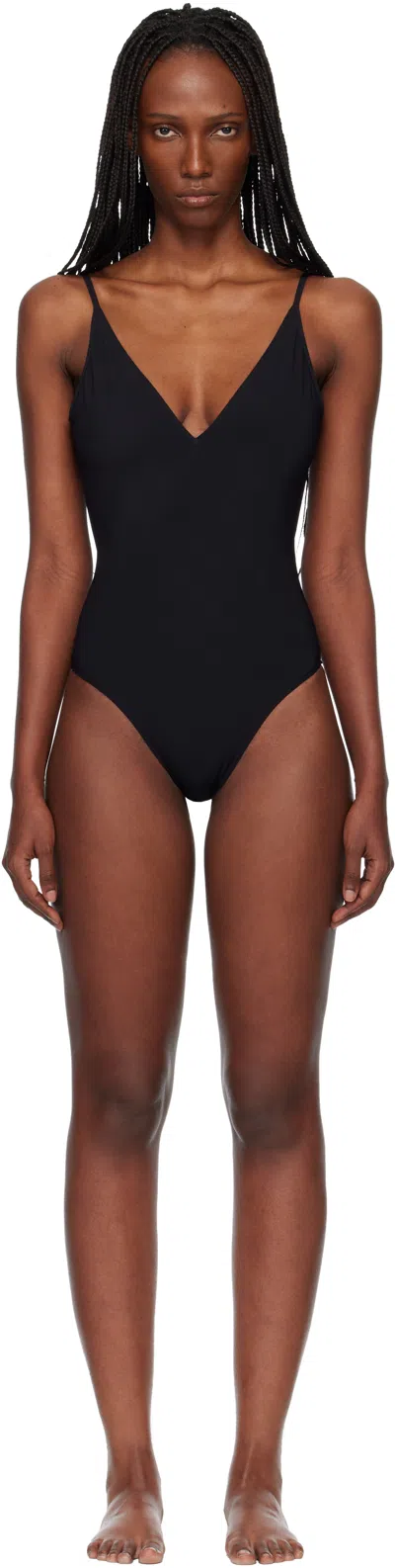 Rick Owens Black Temple Deep V Bather Swimsuit