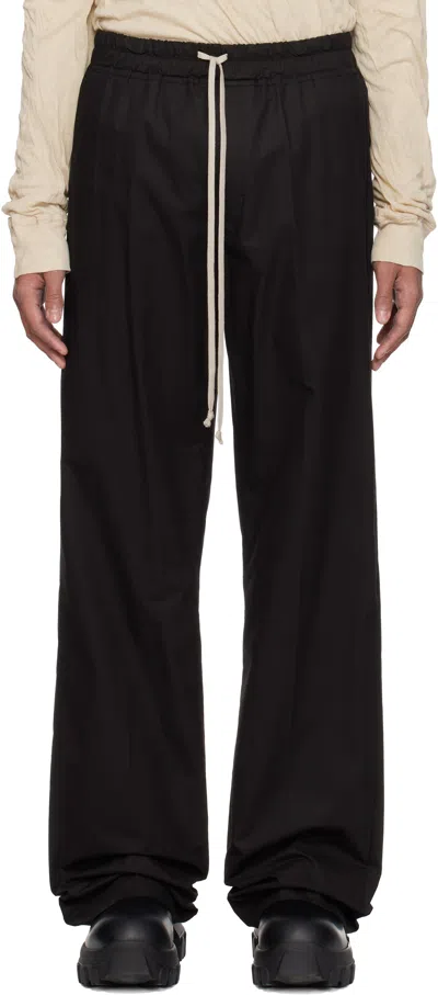 Rick Owens Black Temple Dietrich Drawstring Lounge Pants