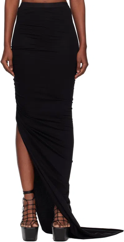 Rick Owens Black Temple Edfu Maxi Skirt
