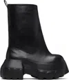 Rick Owens Black Hollywood Flared Mega Tractor Boots In Black