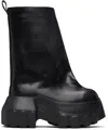 Rick Owens Black Hollywood Flared Mega Tractor Boots In Black