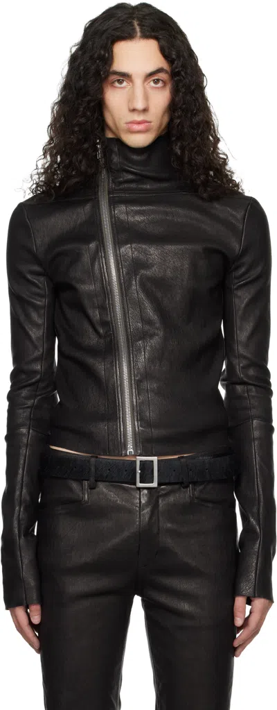 Rick Owens Black Temple Gary Leather Jacket