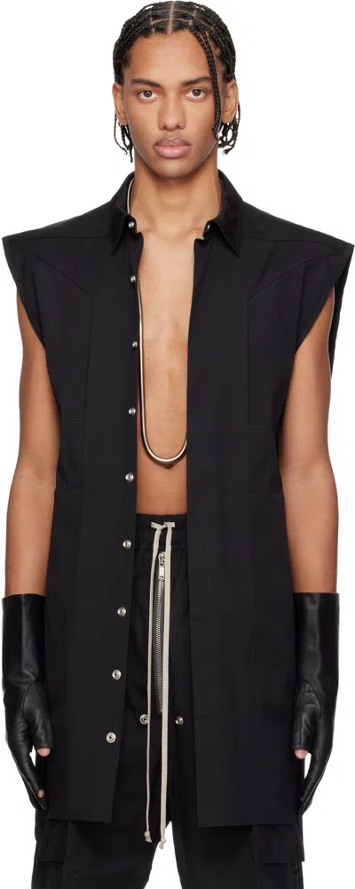 Rick Owens Black Temple Jumbo Sl Overshirt