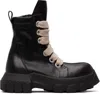 Rick Owens Black Temple Jumbolace Army Bozo Tractor Boots In Black