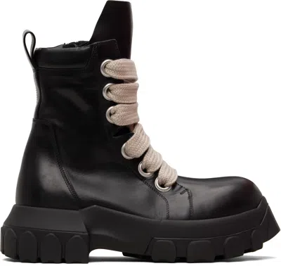 Rick Owens Black Temple Jumbolace Army Bozo Tractor Boots