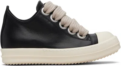 RICK OWENS BLACK TEMPLE JUMBOLACE LOW SNEAKERS