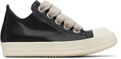 Rick Owens Black Temple Jumbolace Low Sneaks Sneakers In Multi