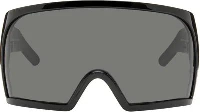 Rick Owens Black Temple Kriester Sunglasses In Blue