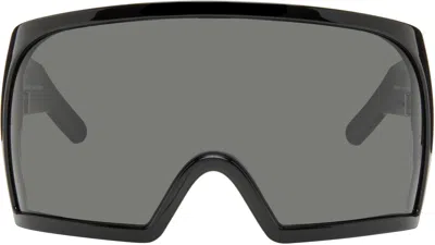 Rick Owens Black Temple Kriester Sunglasses In Blue