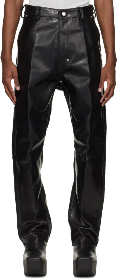 Rick Owens Black Temple Leather Pants