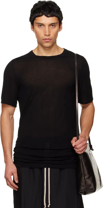 Rick Owens Black Temple Level Silk T-shirt