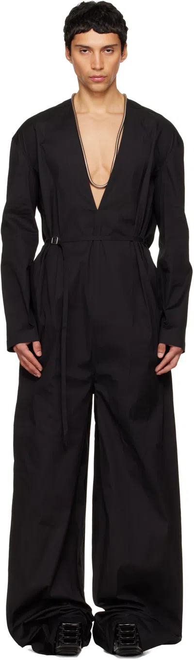 Rick Owens Black Temple Ls Long Jumpsuit