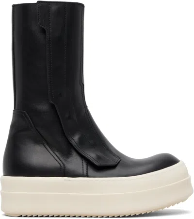 Rick Owens Leather High Top Sneakers Raised Sole In Multi