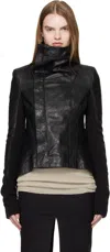 Rick Owens Black Temple Naska Biker Leather Jacket In Black