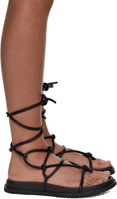 Rick Owens Black Temple Penta Granola Sandals