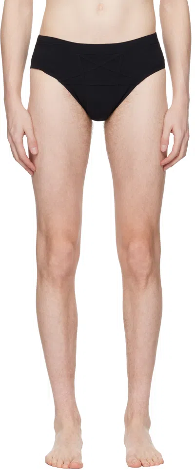 Rick Owens Black Temple Penta Swim Briefs