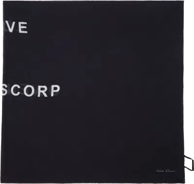 Rick Owens Black Temple Printed Cot Scarf