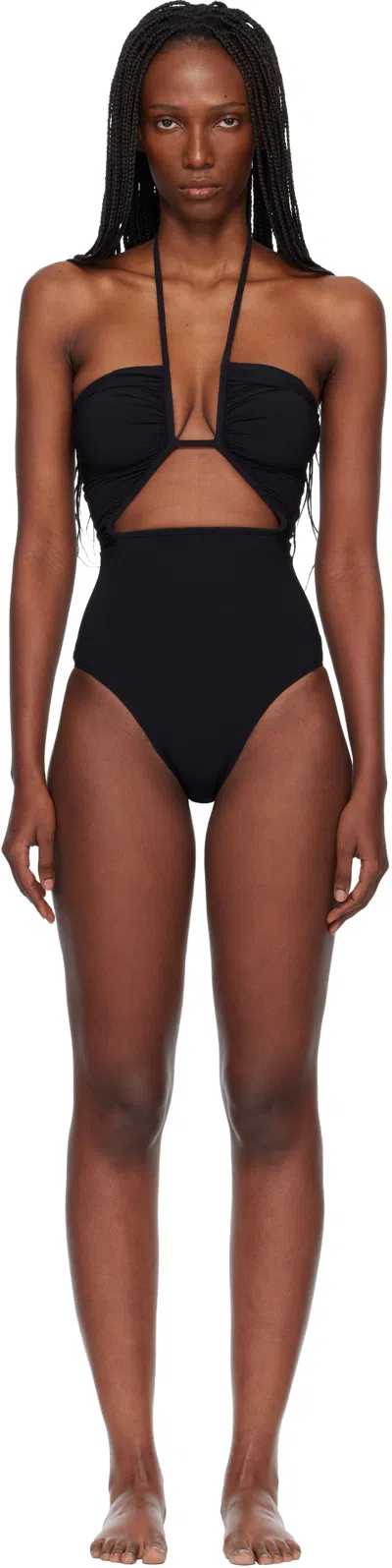 Rick Owens Black Temple Prong Bather Swimsuit