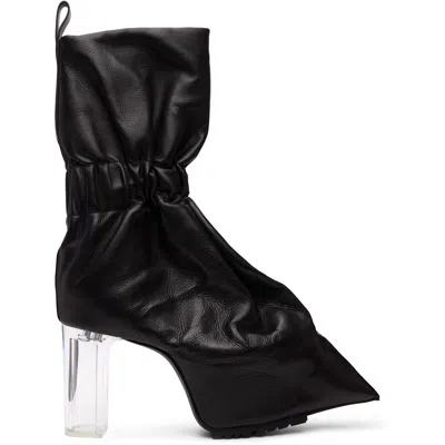 Rick Owens Black Temple Pull-on Cuffed Taquito Boots