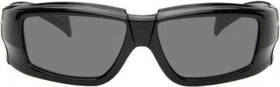 Rick Owens Black Temple Rick Sunglasses In Blue