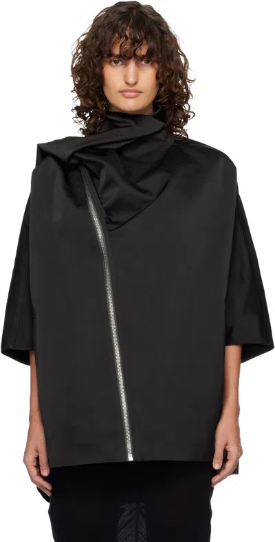 Rick Owens Black Temple Sail Biker Jacket