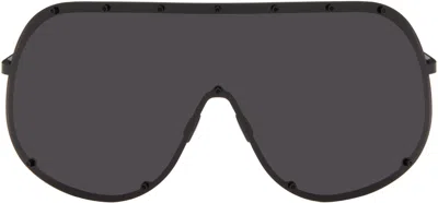 Rick Owens Black Temple Shield Sunglasses In Blue