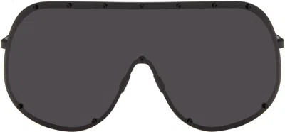 Rick Owens Black Temple Shield Sunglasses In Red