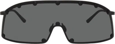 Rick Owens Black Temple Shielding Sunglasses In Multi