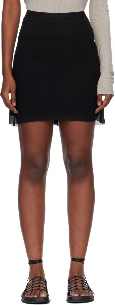 Rick Owens Black Temple Short Bias Miniskirt