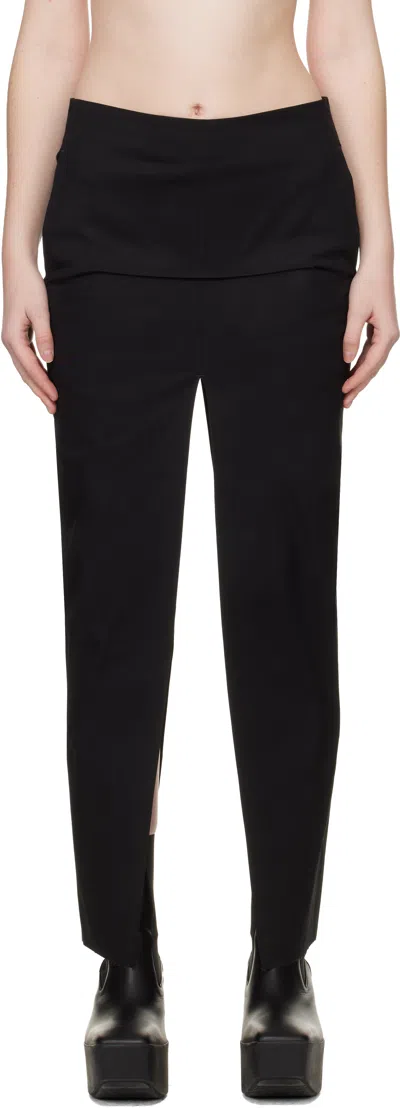 Rick Owens Black Temple Sliced Midi Skirt