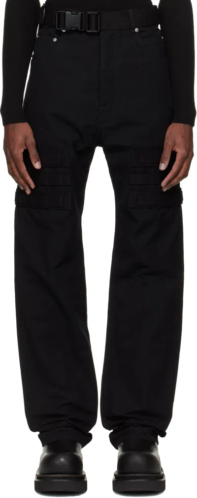 Rick Owens Black Temple Slim Geth Cargo Pants