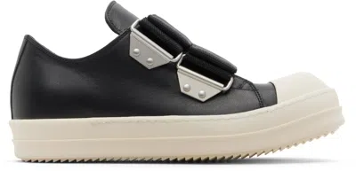 Rick Owens Black Temple Strap Low Sneakers
