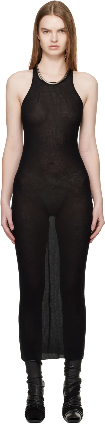 Rick Owens Black Temple Tank Midi Dress