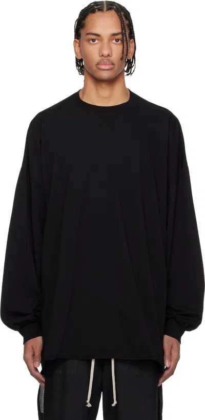 Rick Owens Long Sleeve Crewneck Sweatshirt In Black
