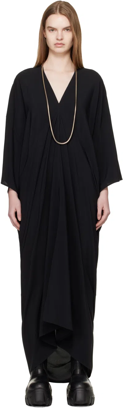 Rick Owens Black Temple Tommykite Maxi Dress
