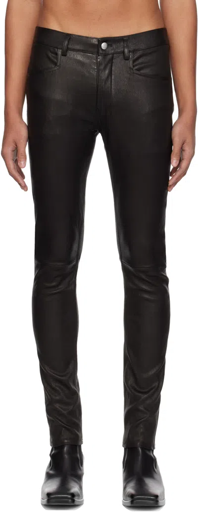 Rick Owens Black Temple Tyrone Leather Pants