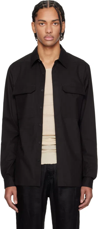 Rick Owens Black Temple Work Shirt
