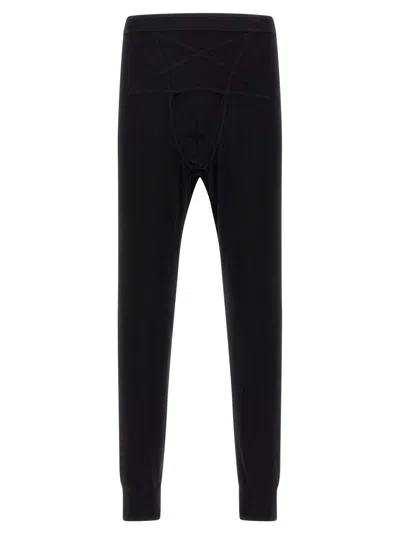 RICK OWENS BLACK THERMAL BOTTOM LEGGINGS