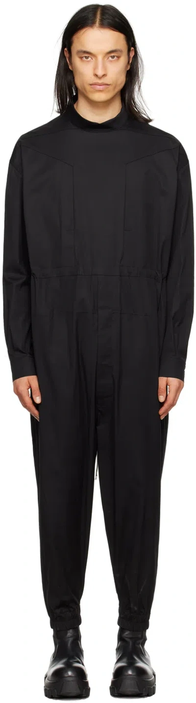Rick Owens Black Tommy Flightsuit In 09 Black