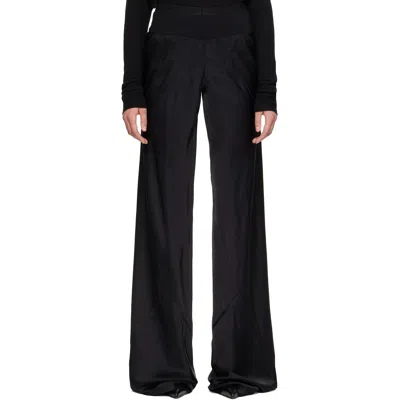 Rick Owens Black Tower Bias Trousers In Brown