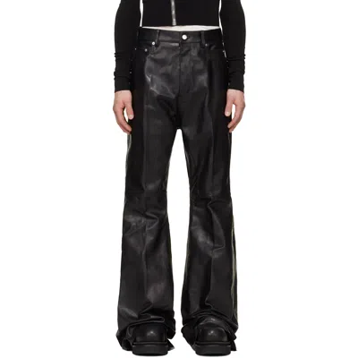 Rick Owens Black Tower Bolan Bootcut Leather Pants