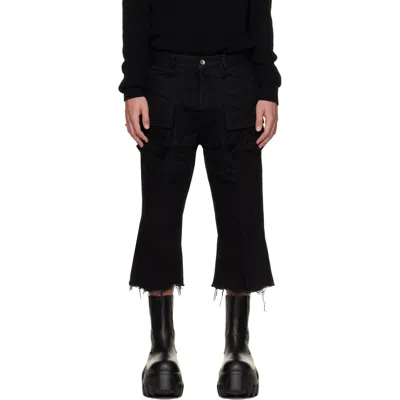 Rick Owens Black Tower Bolan Cutoff Cargo Pants