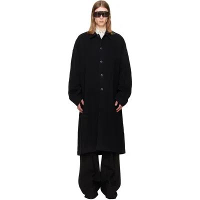 Rick Owens Black Tower Buttoned Brad Coat