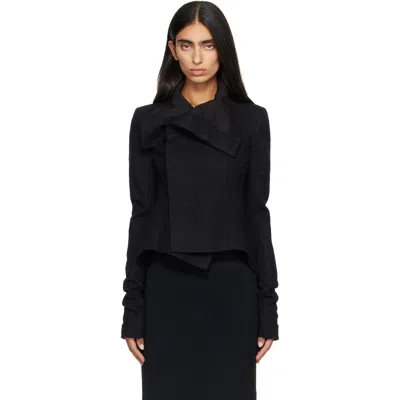 Rick Owens Black Tower Buttoned Naska Jacket In 09 Black