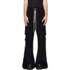 Rick Owens Black Concordians Tailored Cargobelas Cargo Pants In Black