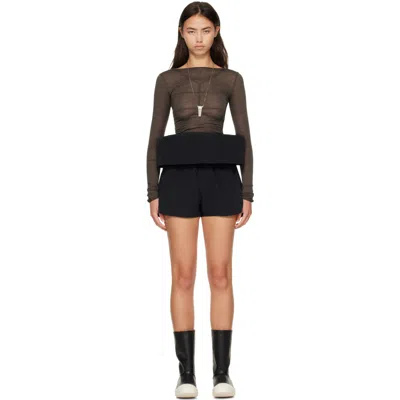 Rick Owens Black Tower Crater Shorts In Red